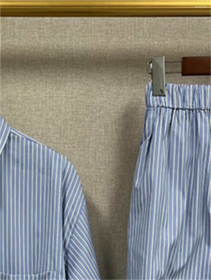Work Dresses 2023 Women Striped Set Ladies Turn Down Collar Single Breasted Blouse Or Elastic Waist Shorts Summer Suit
Work Dresses 2023 Women Striped Set Ladies Turn Down Collar Single Breasted Blouse Or Elastic Waist Shorts Summer Suit