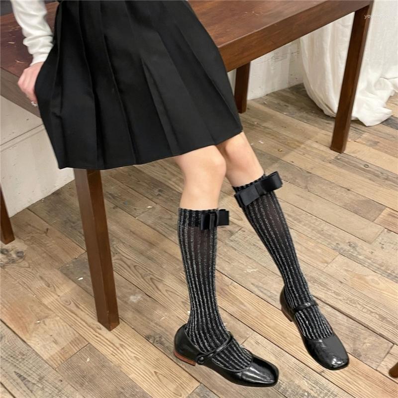 Women Socks Girls Summer Calf With Vertical Stripes Decors Under Knee Stocking Non-slip For Drop, Black
Women Socks Girls Summer Calf With Vertical Stripes Decors Under Knee Stocking Non-slip For Drop, Black