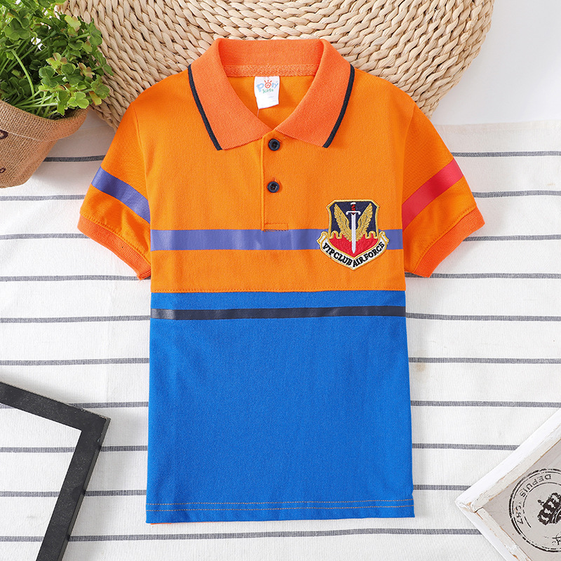 Kids Shirts Child Summer Clothing Cotton Boys Collar Polo Shirt Kids Tops Teenagers t shirts Lapel Embroidery Fabric Tee baby 3-14age Clothe 230620