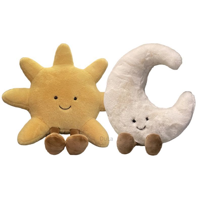 Stuffed Plush Animals Promotional Style Funny Sun Moon Soft Plush Toy Baby Cute Throw Pillow Comfort Dolls Home Decor Xmas Gift Kids 230620