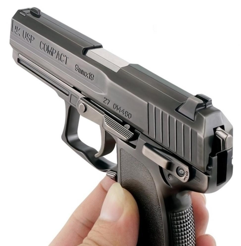 

54441205 Alloy Metal USP Miniature Model Gun Pistol Toy Detachable Cartridge Case Throwing Can Not Shoot Collection Gift9170847