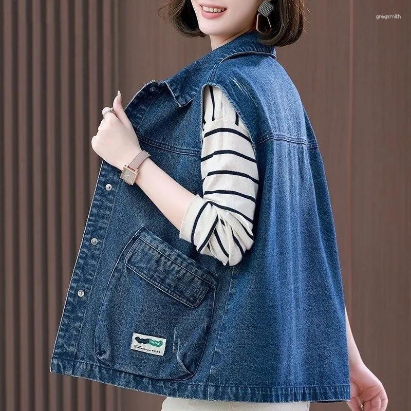 Women's Vests High End Westernized Denim Vest Women 2023Spring Autumn Korean Version Loose Versatile Middle-Aged Waistcoat Jacket Top, Black grey
Women's Vests High End Westernized Denim Vest Women 2023Spring Autumn Korean Version Loose Versatile Middle-Aged Waistcoat Jacket Top, Black grey
