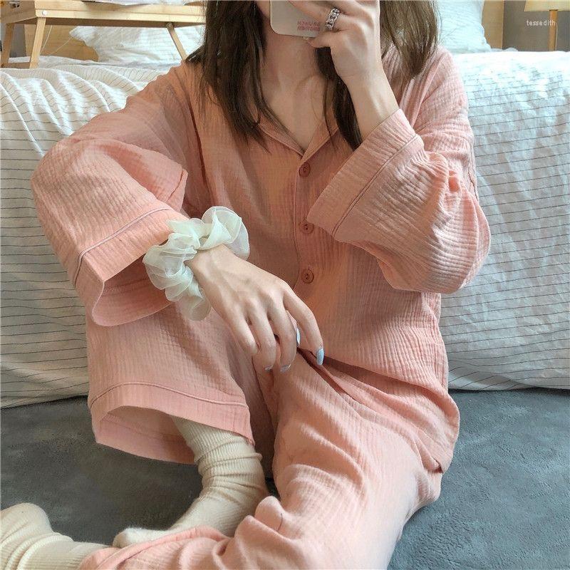 Women's Sleepwear Cotton Winter Pajamas Ladies Set Loose Thin Lapel Long Sleeves Gauze 2Pcs Homewear, Black
Women's Sleepwear Cotton Winter Pajamas Ladies Set Loose Thin Lapel Long Sleeves Gauze 2Pcs Homewear, Black