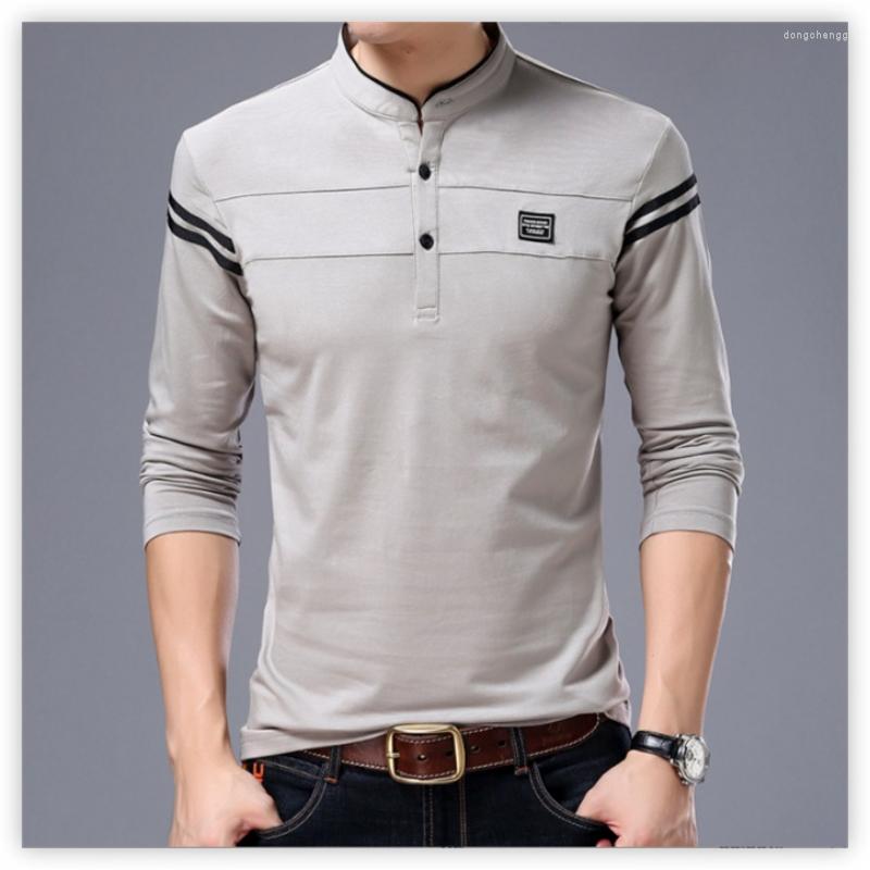 Men's Polos Autumn Men's Mandarin Collar Long Sleeve Tshirts Trend Slim Cotton Korean Style Polo Shirt Labelling Male Tops For Spring, White
Men's Polos Autumn Men's Mandarin Collar Long Sleeve Tshirts Trend Slim Cotton Korean Style Polo Shirt Labelling Male Tops For Spring, White