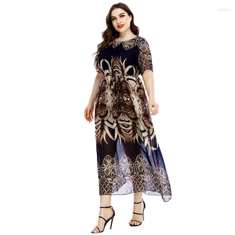 Party Dresses Thin Women's Summer Dress Print To 4XL Oversized Long O-neck Short Sleeve Casual Robes T2061, No1
Party Dresses Thin Women's Summer Dress Print To 4XL Oversized Long O-neck Short Sleeve Casual Robes T2061, No1