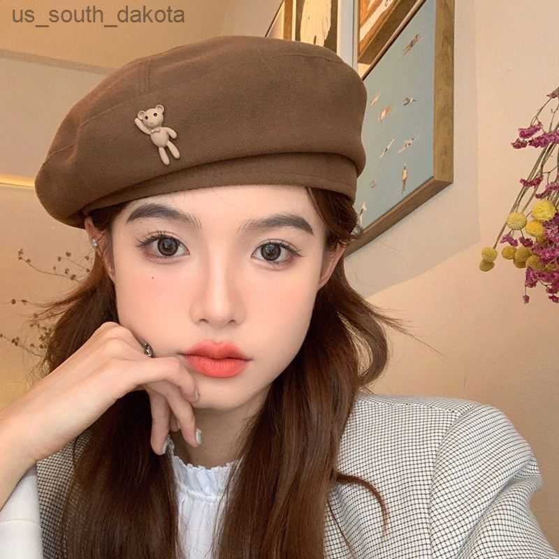 New Bear Beret Hat for Women Cap Winter Retro Artist Flat Fashion Lady Girls Vintage CapO Ctagonal Hats with Big Circumference L230523, Black
New Bear Beret Hat for Women Cap Winter Retro Artist Flat Fashion Lady Girls Vintage CapO Ctagonal Hats with Big Circumference L230523, Black