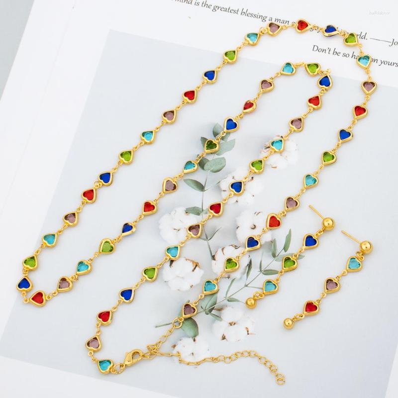 Necklace Earrings Set Long Bohemia Trendy Women Statement Dubai Goden Jewelry Personality Italy Colcorful Zircon Collar Chain Gift, Picture shown
Necklace Earrings Set Long Bohemia Trendy Women Statement Dubai Goden Jewelry Personality Italy Colcorful Zircon Collar Chain Gift, Picture shown