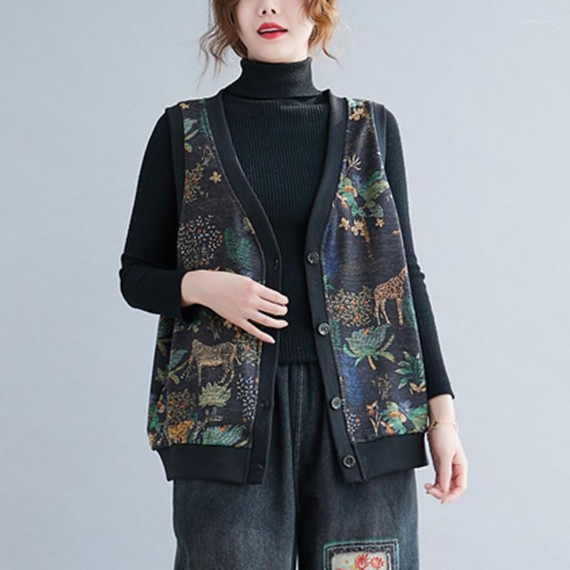 Women's Vests Women Casual Jacket Natioanl Style 2023 Spring Vintage V-neck Print All-match Loose Female Sleeveless Floral Animal Coats, Photo color
Women's Vests Women Casual Jacket Natioanl Style 2023 Spring Vintage V-neck Print All-match Loose Female Sleeveless Floral Animal Coats, Photo color