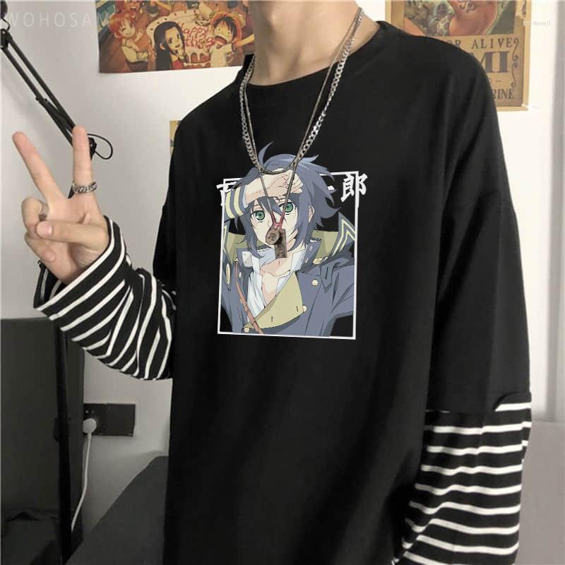 Men's T Shirts Anime Seraph Of The End Long Sleeve Fake Two Pieces Stripes T-Shirts Harajuku Japan Hyakuya Yuuichirou T-Shirt
Men's T Shirts Anime Seraph Of The End Long Sleeve Fake Two Pieces Stripes T-Shirts Harajuku Japan Hyakuya Yuuichirou T-Shirt