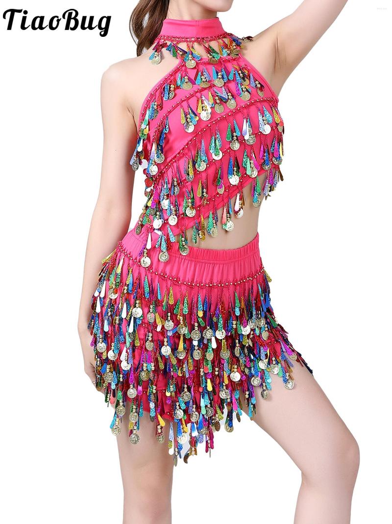 Stage Wear Women Sequins Tassel Carnival Rave Performance Belly Dance Costume Latin Outfits Halter Crisscross Back Crop Top With Skirts, Royal blue type a
Stage Wear Women Sequins Tassel Carnival Rave Performance Belly Dance Costume Latin Outfits Halter Crisscross Back Crop Top With Skirts, Royal blue type a