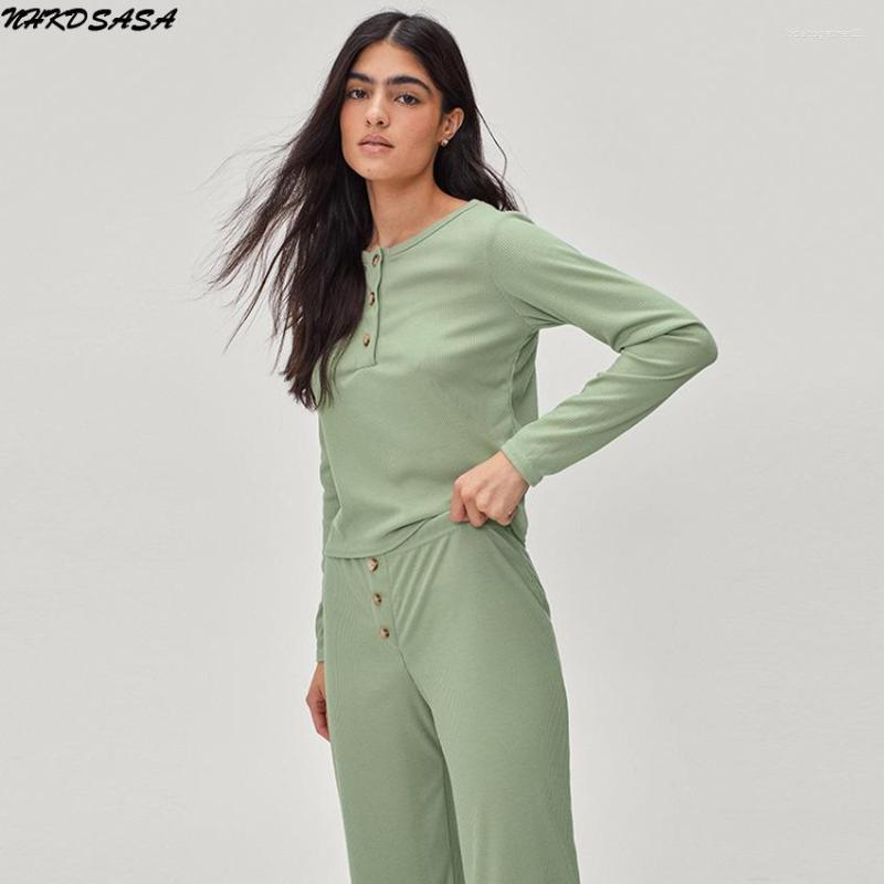 Women' Sleepwear NHKDSASA Pajamas For Women Knitted Ribbed Round Neck Trouser Suits Long Sleeve Sets Solid Home Clothing Outfits, Brown
Women' Sleepwear NHKDSASA Pajamas For Women Knitted Ribbed Round Neck Trouser Suits Long Sleeve Sets Solid Home Clothing Outfits, Brown