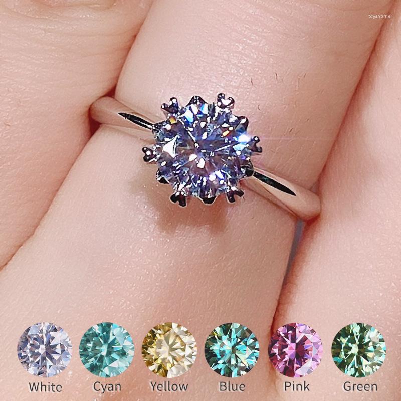 Cluster Rings Real S925 Sterling Silver Moissanite Ring One Flower Design 1ct Diamond For Women
Cluster Rings Real S925 Sterling Silver Moissanite Ring One Flower Design 1ct Diamond For Women