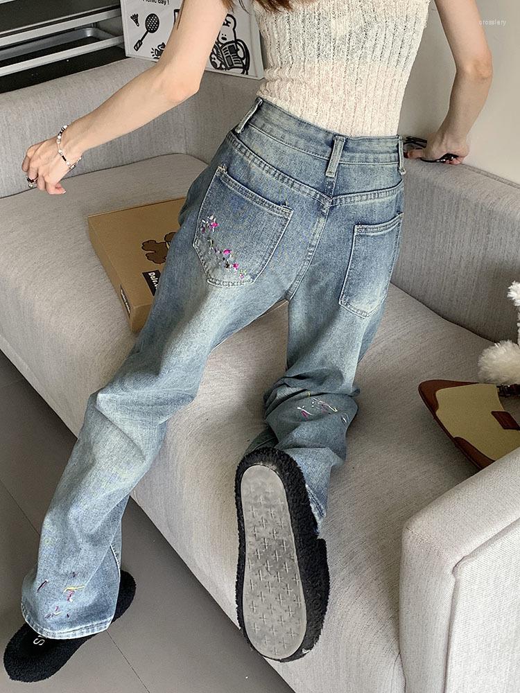 Women' Jeans Baggy For Women Flower Embroidery Denim Pants Vintage High WaistY2k Harajuku Fashion Female Trousers, Blue
Women' Jeans Baggy For Women Flower Embroidery Denim Pants Vintage High WaistY2k Harajuku Fashion Female Trousers, Blue