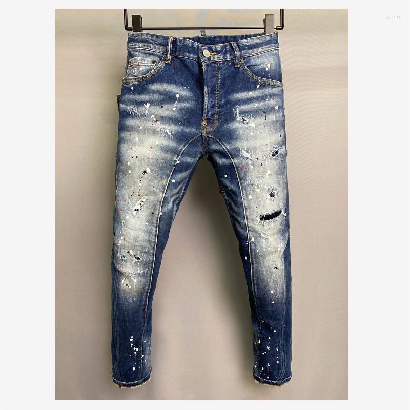 Men's Jeans Trendy Casual Men's Letter Hole Spray Painted Fashion High Street Denim Fabric Pants A507
Men's Jeans Trendy Casual Men's Letter Hole Spray Painted Fashion High Street Denim Fabric Pants A507
