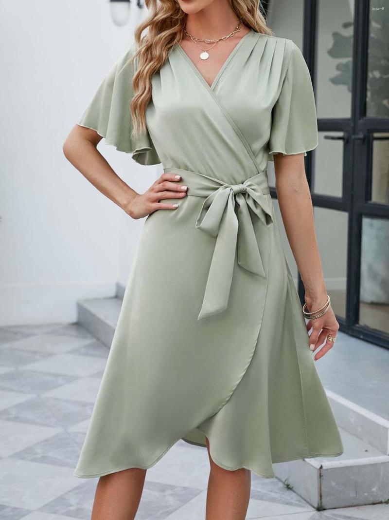 Party Dresses Stain Elegant Midi Dress Summer A-line Split V-Neck Sundress Short Sleeve Solid Slim Beach Holiday Robe Femme, Beige
Party Dresses Stain Elegant Midi Dress Summer A-line Split V-Neck Sundress Short Sleeve Solid Slim Beach Holiday Robe Femme, Beige