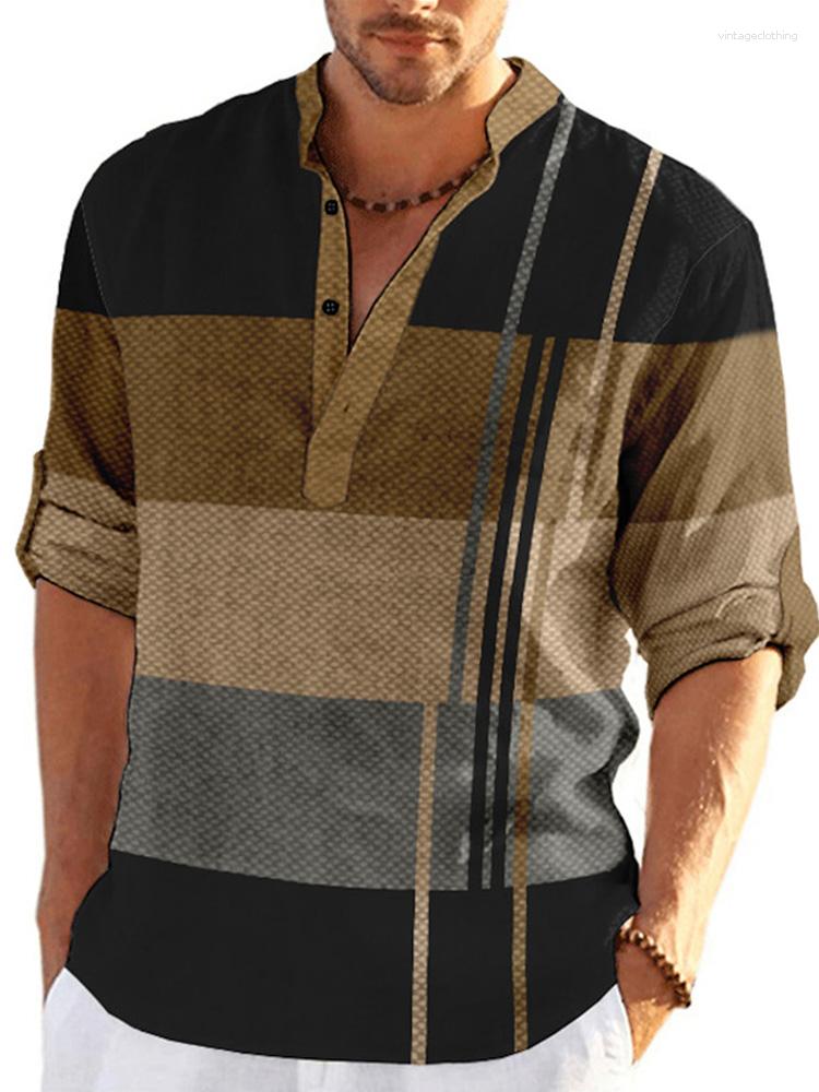Men' Casual Shirts Men' Shirt Linen Stand Collar Striped Graphic Prints Geometry Street Print Long Sleeve Clothing, Green
Men' Casual Shirts Men' Shirt Linen Stand Collar Striped Graphic Prints Geometry Street Print Long Sleeve Clothing, Green