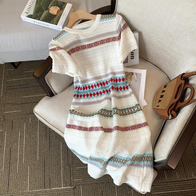 Party Dresses 2023 Summer Short Sleeve Elegant Vintage Sweater Stripe Knitting France Slim A Lint Dress Women' Clothes, Blue
Party Dresses 2023 Summer Short Sleeve Elegant Vintage Sweater Stripe Knitting France Slim A Lint Dress Women' Clothes, Blue