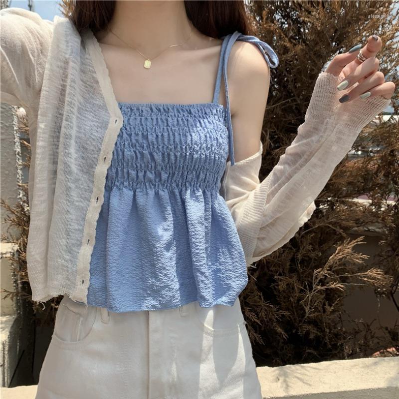 Women's Tanks Pleated Camisole Women Summer Crop Tank Top Woman Sexy Tee Shirt Femme Short Cute Bandage Camis Skinny T-shirt Clothes, Blue
Women's Tanks Pleated Camisole Women Summer Crop Tank Top Woman Sexy Tee Shirt Femme Short Cute Bandage Camis Skinny T-shirt Clothes, Blue