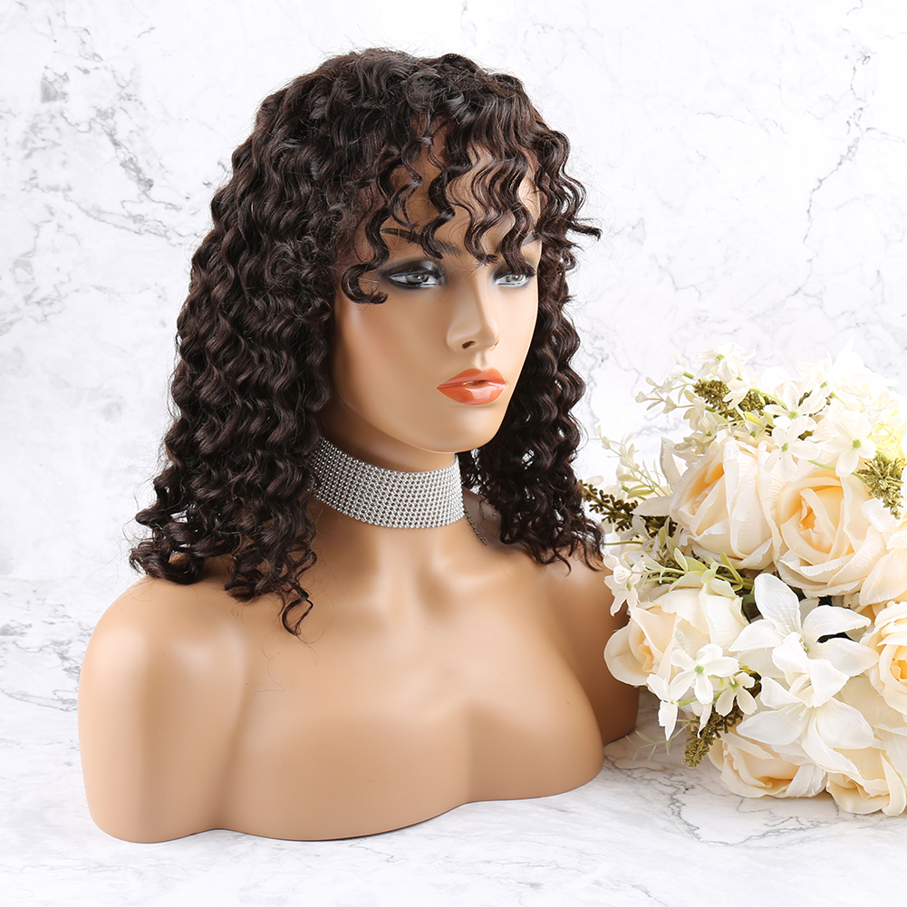 Silky Straight Human Hair Bob Wig With Bangs Realistic Look HD Lace Glueless Wigs Blunt Cut Short Black Water Wave Italian Wavy Human Virgin Hair Wigs