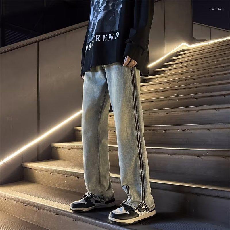 Men' Jeans Straight Men Drawstring Casual High Street American European Denim Trousers Stylish Retro Washed Fashion Teens Z109, Fuguse
Men' Jeans Straight Men Drawstring Casual High Street American European Denim Trousers Stylish Retro Washed Fashion Teens Z109, Fuguse