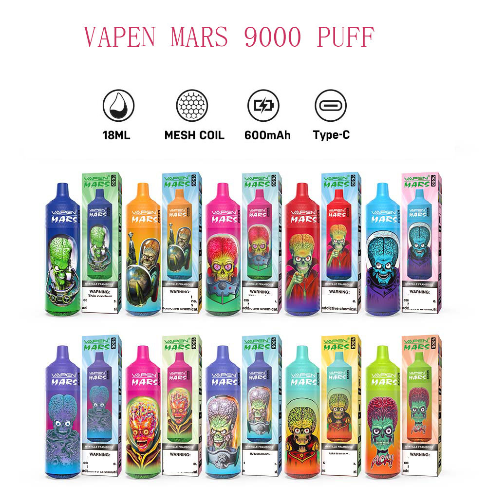Original VAPEN MARS 9000 puff E Cigarettes puff 9k airflow 0% 2% 5% Rechargeable Battery 18ml RGB LIGHT Device disposable Vape Pen Kit
Original VAPEN MARS 9000 puff E Cigarettes puff 9k airflow 0% 2% 5% Rechargeable Battery 18ml RGB LIGHT Device disposable Vape Pen Kit