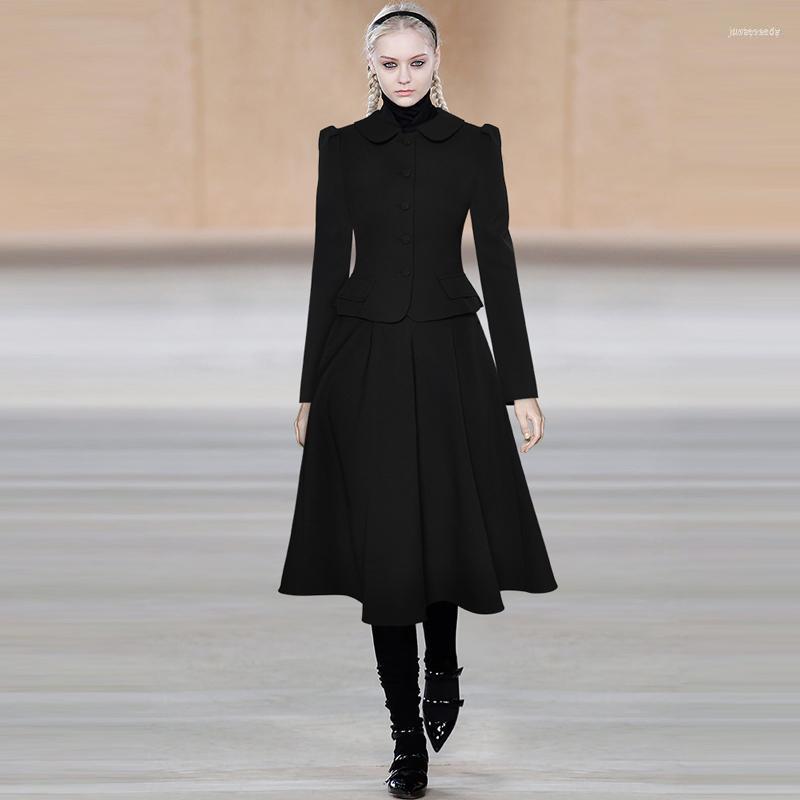 Work Dresses Janeyiren Fashion Designer Spring Dress Suit Women Long-sleeved Single Breasted Coat Black A-line Mid-length Skirt Two-piece
Work Dresses Janeyiren Fashion Designer Spring Dress Suit Women Long-sleeved Single Breasted Coat Black A-line Mid-length Skirt Two-piece