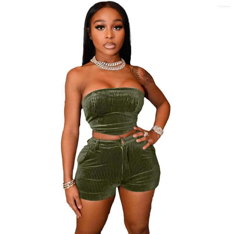 Women' Tracksuits 2 Piece Strapless Crop Top And Shorts Set Fashion Sleeveless Sexy Tracksuit Women Two Suit, Green
Women' Tracksuits 2 Piece Strapless Crop Top And Shorts Set Fashion Sleeveless Sexy Tracksuit Women Two Suit, Green