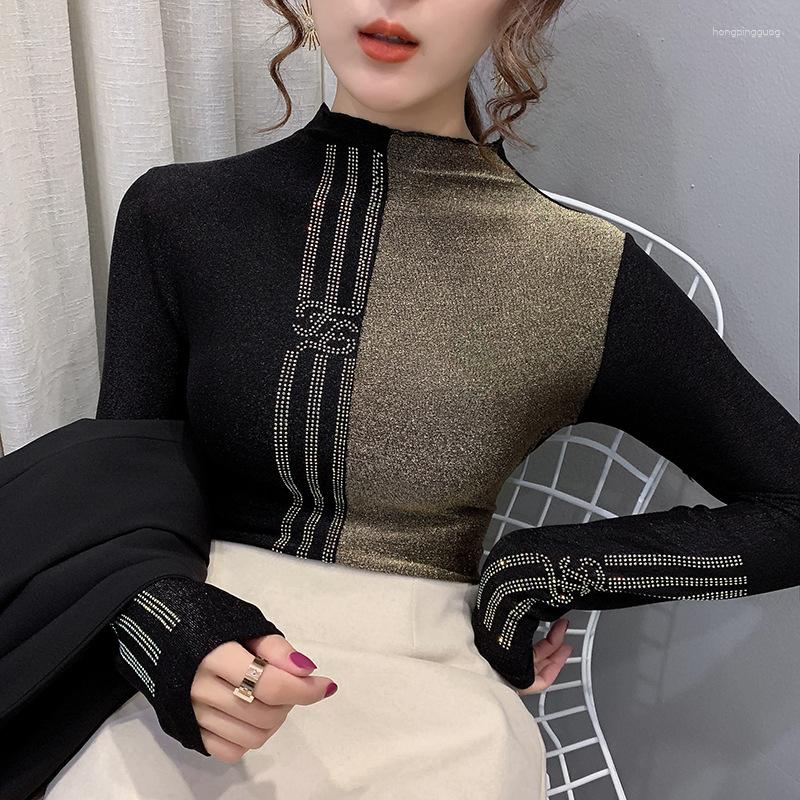 Women' T Shirts High Collar Women' Bottoming Shirt Autumn / Winter 2023 T-Shirt Splicing And Plush Long Sleeve For Women, Golden
Women' T Shirts High Collar Women' Bottoming Shirt Autumn / Winter 2023 T-Shirt Splicing And Plush Long Sleeve For Women, Golden