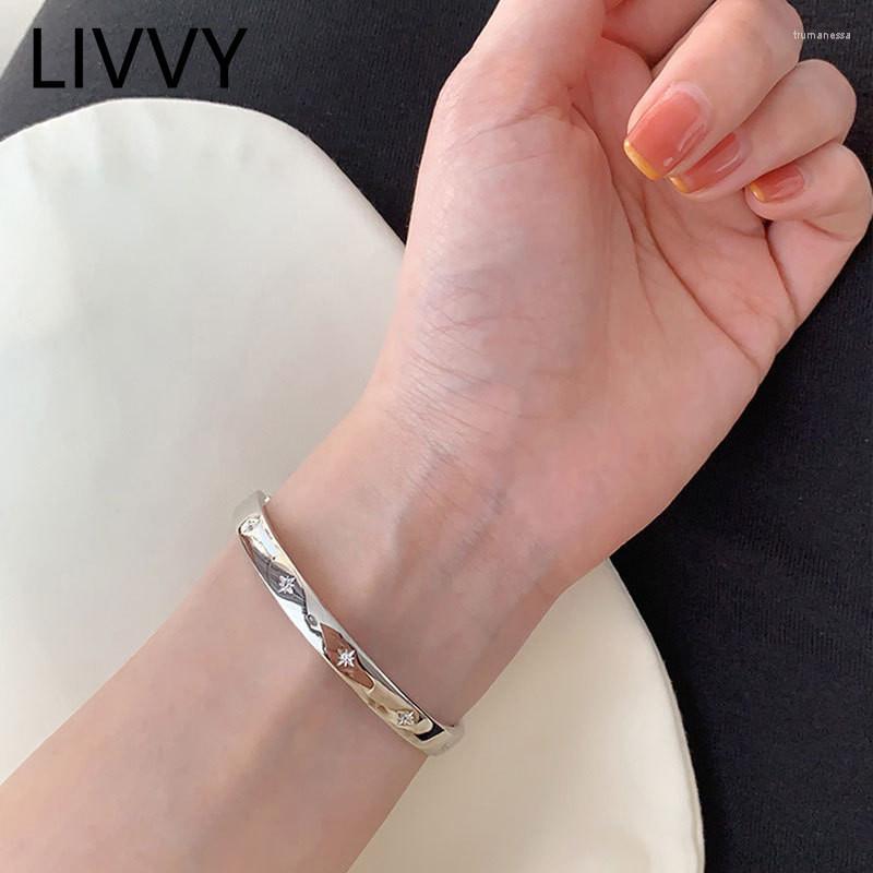 Bangle Minimalist Fashion Couple Bracelet Silver Color Stars Zircon Bracelets & Bangles For Men Women Trendy Handmade Jewelry Gift Raym2
Bangle Minimalist Fashion Couple Bracelet Silver Color Stars Zircon Bracelets & Bangles For Men Women Trendy Handmade Jewelry Gift Raym2