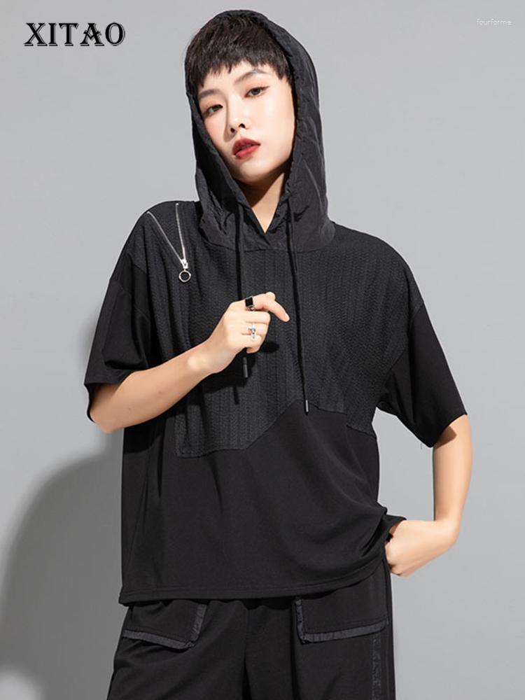 Women's T Shirts XITAO Patchwork Casual T-Shirts Women Personality Fashion Loose Hooded Full Sleeve Korea Summer Arrival SMH1868, Black smh1868
Women's T Shirts XITAO Patchwork Casual T-Shirts Women Personality Fashion Loose Hooded Full Sleeve Korea Summer Arrival SMH1868, Black smh1868