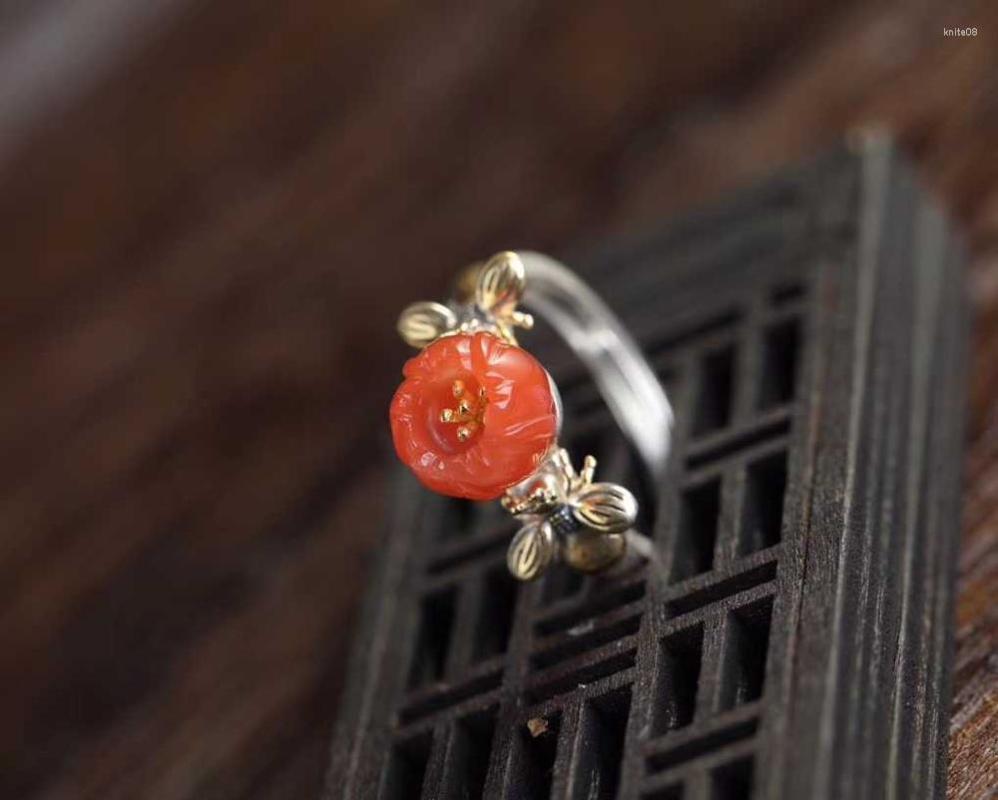 Cluster Rings Natural South Red Flower Ring Adjustable 
Cluster Rings Natural South Red Flower Ring Adjustable