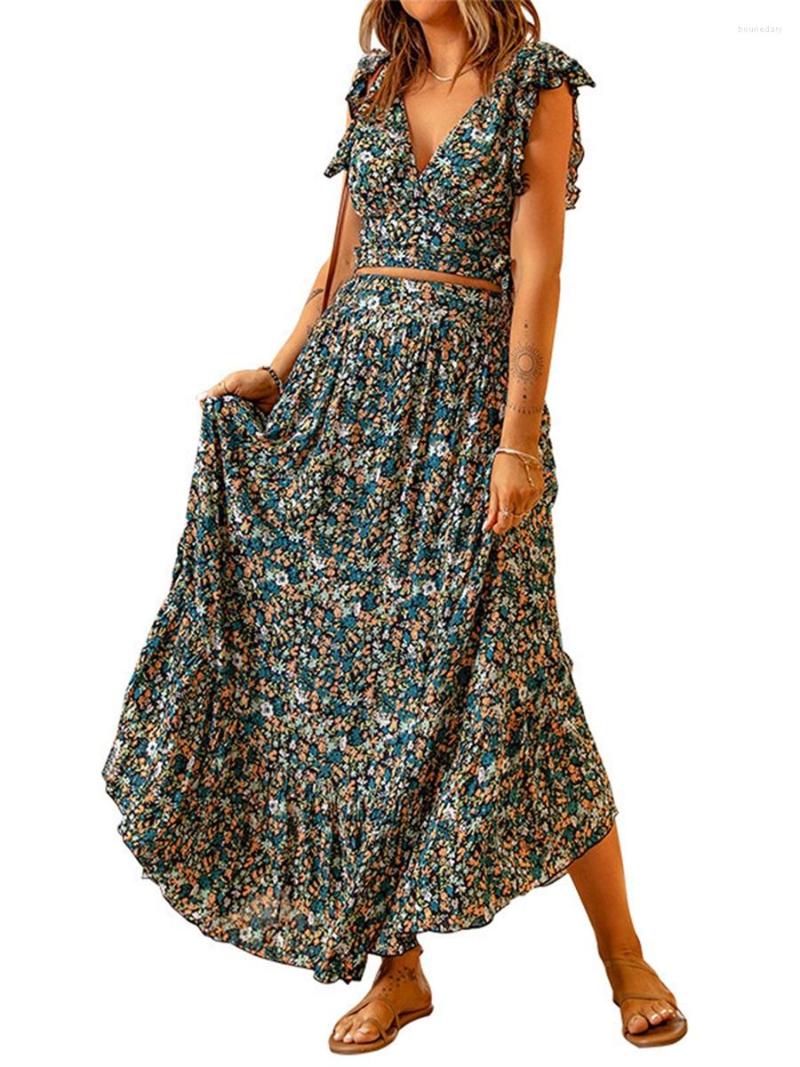 Two Piece Dress MYBFYABO 2 Skirt Outfits For Women Y2k Ruffle Sleeve V Neck Crop Top Boho Floral Long Set Summer Sets, Colorful
Two Piece Dress MYBFYABO 2 Skirt Outfits For Women Y2k Ruffle Sleeve V Neck Crop Top Boho Floral Long Set Summer Sets, Colorful