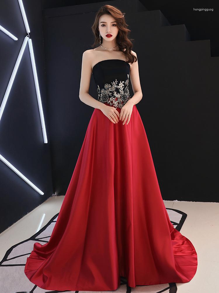 

Ethnic Clothing Banquet Evening Dress Qipao Female Tube Top Fashion Little Trailing Temperament Toast Bride Annual Meeting Host