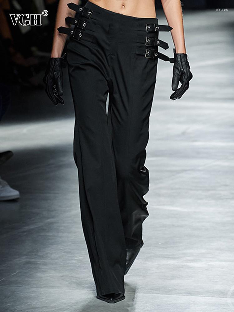 Women's Pants VGH Solid Skinny Flare For Women High Waist Patchwork Mteal Buckle Streetwear Wide Leg Pant Female Summer 2023 Clothing, Black
Women's Pants VGH Solid Skinny Flare For Women High Waist Patchwork Mteal Buckle Streetwear Wide Leg Pant Female Summer 2023 Clothing, Black