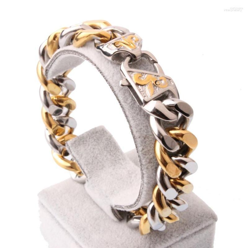 Link Bracelets 13/15MM Arrive Stainless Steel Silver Color And Gold Cuban Curb Chain Men's Women's Bracelet Bangle Jewelry
Link Bracelets 13/15MM Arrive Stainless Steel Silver Color And Gold Cuban Curb Chain Men's Women's Bracelet Bangle Jewelry