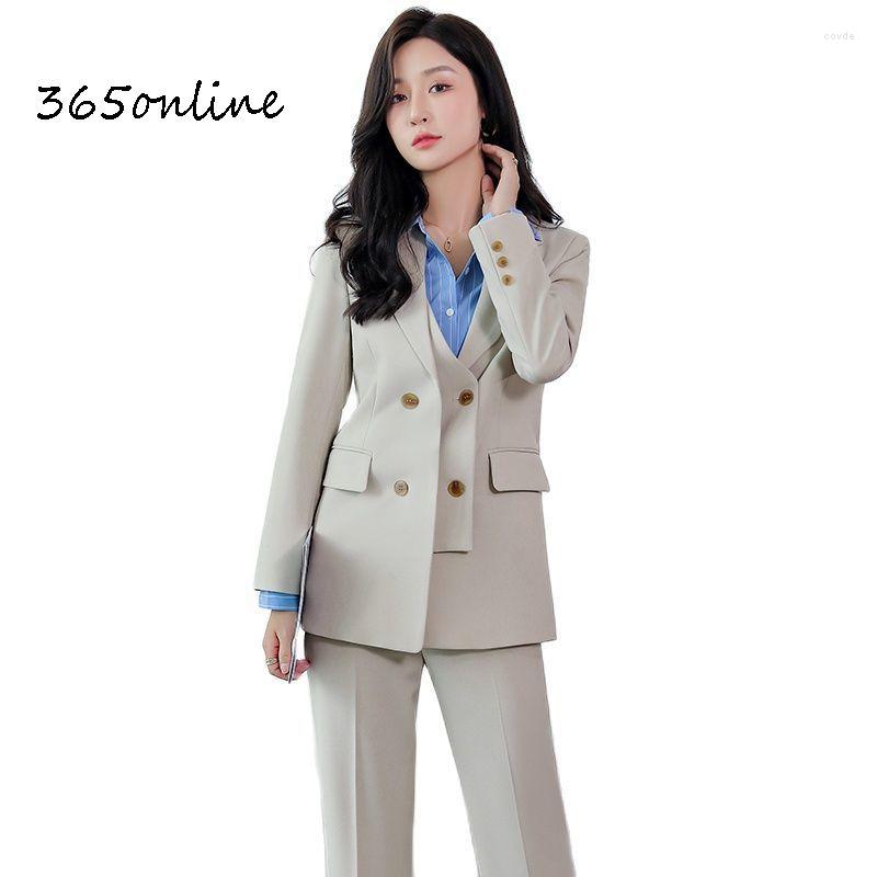 Women' Two Piece Pants Formal Uniform Designs Pantsuits High Quality Fabric Autumn Winter Women Business Work Wear Blazers OL Styles, Beige blazer coat
Women' Two Piece Pants Formal Uniform Designs Pantsuits High Quality Fabric Autumn Winter Women Business Work Wear Blazers OL Styles, Beige blazer coat