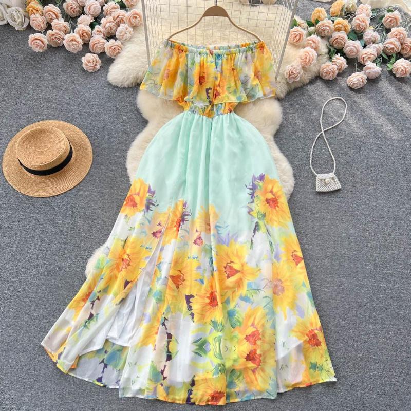 Party Dresses Clothland Women Elegant Floral Off Shoulder Dress Slash Neck A Line One Piece Chiffon Midi Vestido QC351, Blue
Party Dresses Clothland Women Elegant Floral Off Shoulder Dress Slash Neck A Line One Piece Chiffon Midi Vestido QC351, Blue