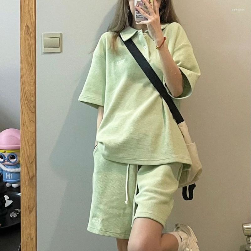 Women' Tracksuits Xgoth Women Simple Waffle Casual Sports Suit Female Short Sleeve Turn Down Collar Shirt Shorts Girly Streetwear Green, Light green set
Women' Tracksuits Xgoth Women Simple Waffle Casual Sports Suit Female Short Sleeve Turn Down Collar Shirt Shorts Girly Streetwear Green, Light green set