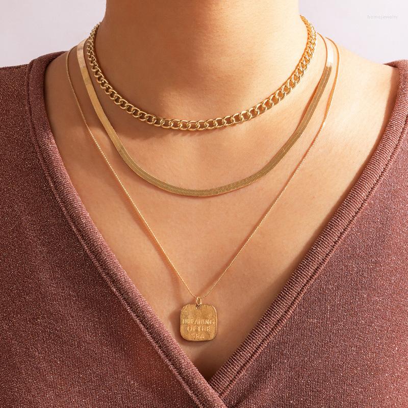 Pendant Necklaces Retro Gold Color Square Letter Pandent Necklace For Women Charms Layered Geometry Heavy Metal Choker Jewelry Collar
Pendant Necklaces Retro Gold Color Square Letter Pandent Necklace For Women Charms Layered Geometry Heavy Metal Choker Jewelry Collar