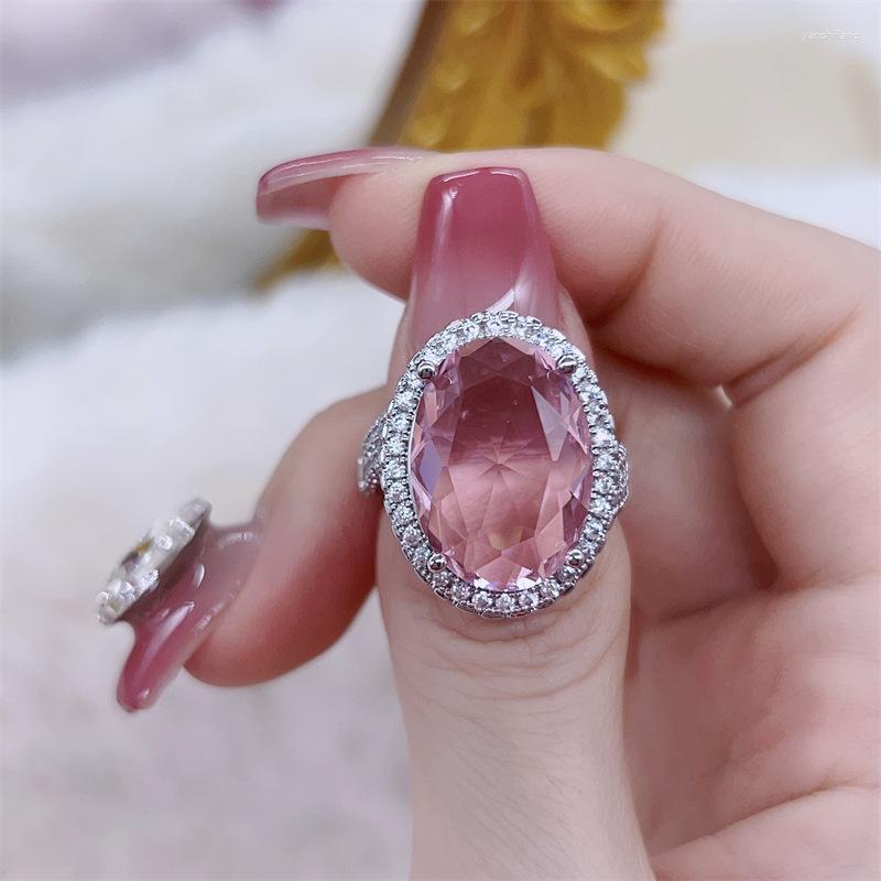 Cluster Rings 925 Silver Temperament Powder Zircon Ring Female Cut Inset Full Of Diamonds Adjustable Jewelry Party Birthday Gift Wholesale
Cluster Rings 925 Silver Temperament Powder Zircon Ring Female Cut Inset Full Of Diamonds Adjustable Jewelry Party Birthday Gift Wholesale