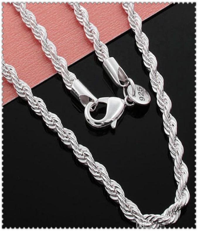 4MM 925 Sterling silver ed Rope chain 1630inches Female Luxury High quality necklace For womenmen Fashion Jewelry in bulk1925356
4MM 925 Sterling silver ed Rope chain 1630inches Female Luxury High quality necklace For womenmen Fashion Jewelry in bulk1925356
