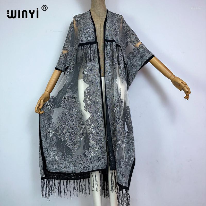 Women's Swimwear WINYI Kimono Summer Africa Women Long Dress Elegant Boho Maxi Beach Swimming Cover Up Cashew Flower Sexy Perspective Tassel
Women's Swimwear WINYI Kimono Summer Africa Women Long Dress Elegant Boho Maxi Beach Swimming Cover Up Cashew Flower Sexy Perspective Tassel