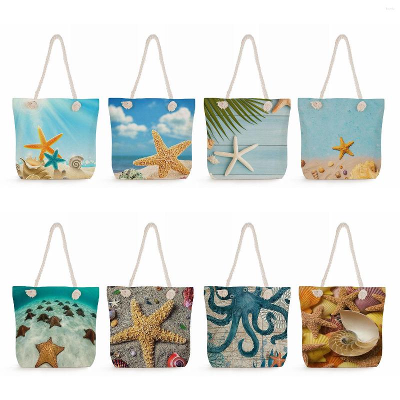 Evening Bags Eco Reusable Shopper Bag Fashion Starfish Print Handbags Summer Shoulder High Quality Beach Thick Rope Women Tote, Ms4191 starfish
Evening Bags Eco Reusable Shopper Bag Fashion Starfish Print Handbags Summer Shoulder High Quality Beach Thick Rope Women Tote, Ms4191 starfish