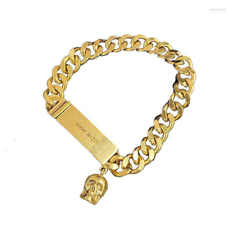 Link Bracelets Chain Skull And Bones Rectangular Bracelet With Thick Letters European-style Retro Punk Hip Hop Raym22
Link Bracelets Chain Skull And Bones Rectangular Bracelet With Thick Letters European-style Retro Punk Hip Hop Raym22