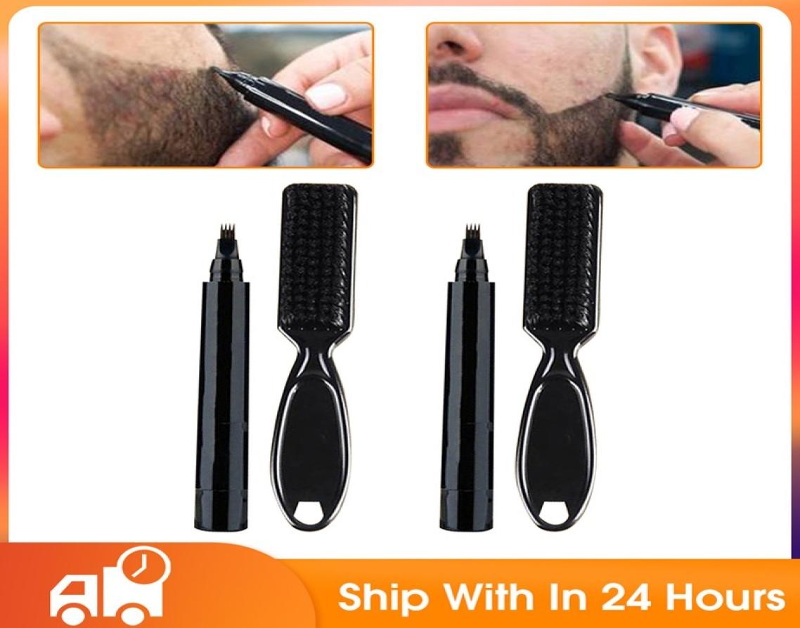 

Beard Filling Pen Kit Barber Pencil With Brush Salon Facial Hair Engraving Styling Eyebrow Tool Male Mustache Repair Shape7899517