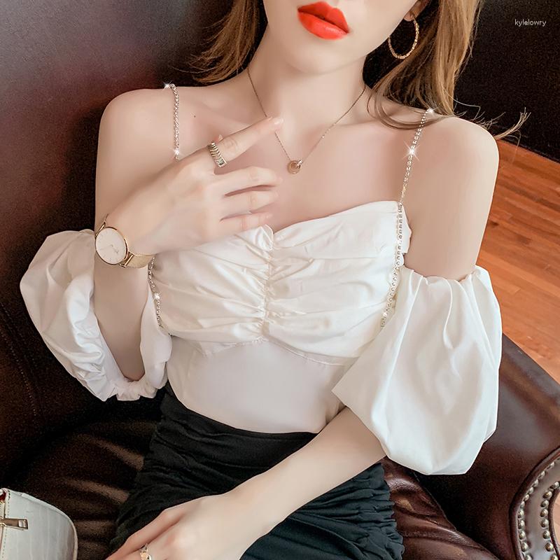 Women' Blouses Summer Black White Short Blouse Women Cold Shoulder Sexy Club Irregular Chiffon And Tops Folds Slash Neck
Women' Blouses Summer Black White Short Blouse Women Cold Shoulder Sexy Club Irregular Chiffon And Tops Folds Slash Neck