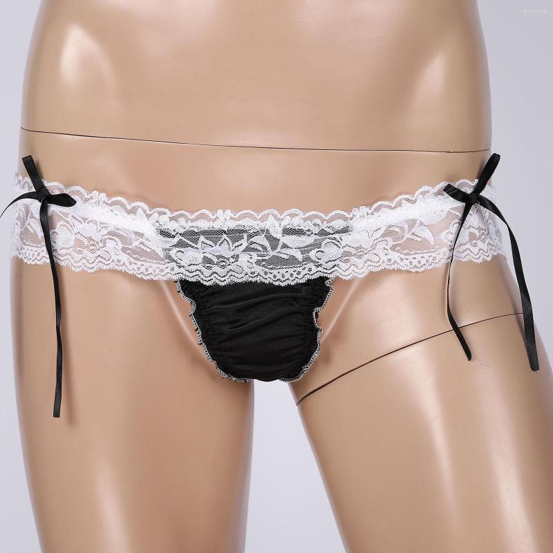 Men's G Strings Men Ruffled Lace Skirted Panties Patchwork Satin G-String Breathable Bowknot T-Back Low Waist Elastic Exotic Thongs, White
Men's G Strings Men Ruffled Lace Skirted Panties Patchwork Satin G-String Breathable Bowknot T-Back Low Waist Elastic Exotic Thongs, White