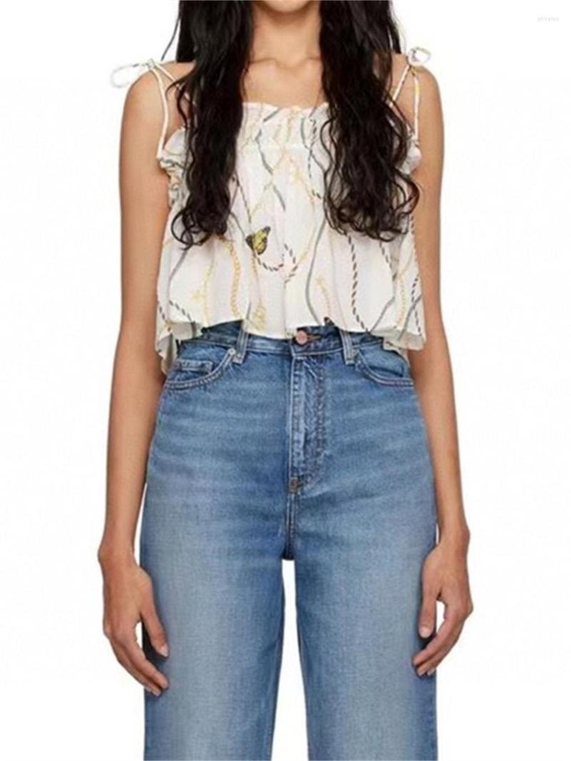 Women' Tanks 2 Colors Women Floral Printing Sling Strapless Tank Tops 2023 Summer French Ladies Ruffled Trim Lace Up Short Camisole, White
Women' Tanks 2 Colors Women Floral Printing Sling Strapless Tank Tops 2023 Summer French Ladies Ruffled Trim Lace Up Short Camisole, White