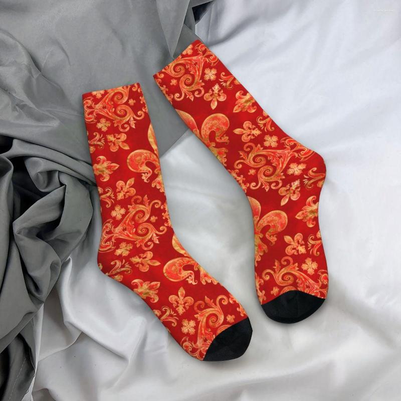 Men's Socks Male Men Hip Hop Fleur-de-lis Ornament Luxury Red Sock Polyester High Quality Women Stockings Spring Summer Autumn, White
Men's Socks Male Men Hip Hop Fleur-de-lis Ornament Luxury Red Sock Polyester High Quality Women Stockings Spring Summer Autumn, White
