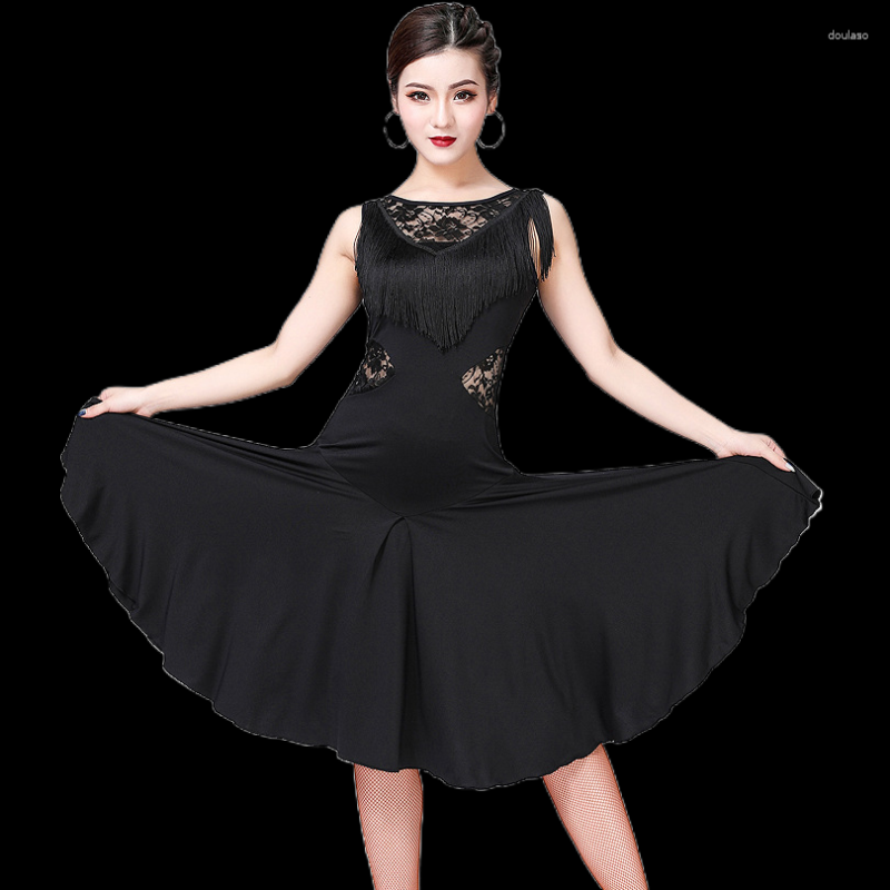 Stage Wear Female Adult Tassel Latin Dance Dress Cha-cha Lunba Competition Sleeveless Training Performance, Black
Stage Wear Female Adult Tassel Latin Dance Dress Cha-cha Lunba Competition Sleeveless Training Performance, Black